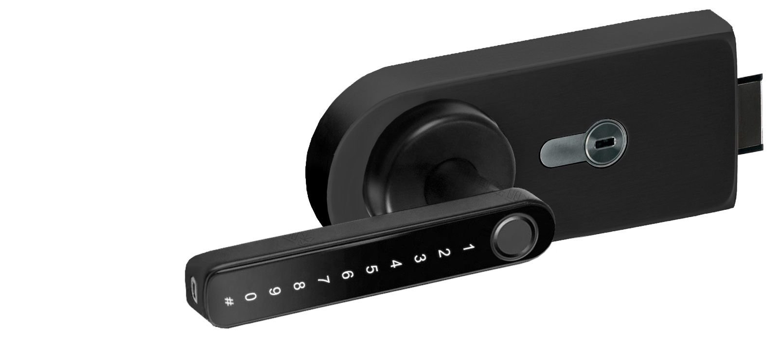 Klamka N33B zamontowana na drzwiach szklanych