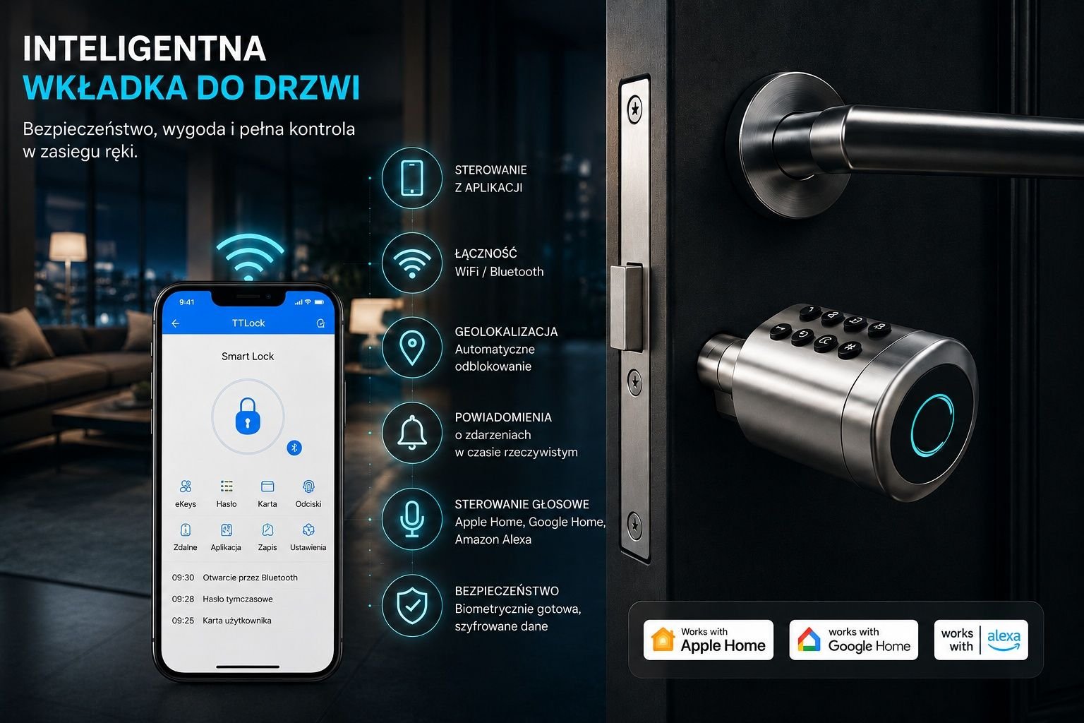 Jakie funkcje oferuje inteligentna wkładka do drzwi od SMART-LOCK?