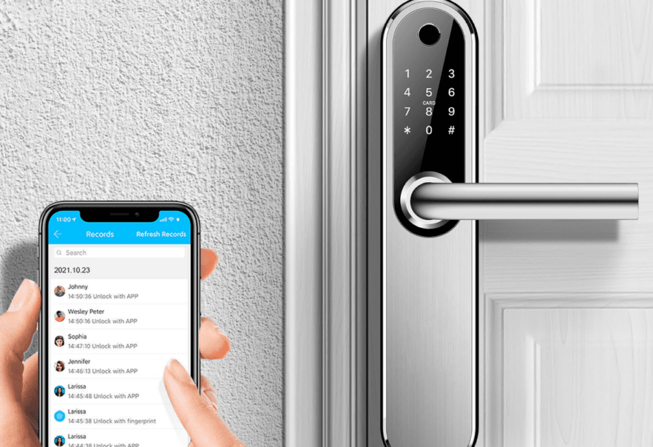 Elektroniczna klamka na odcisk palca z czytnikiem biometrycznym