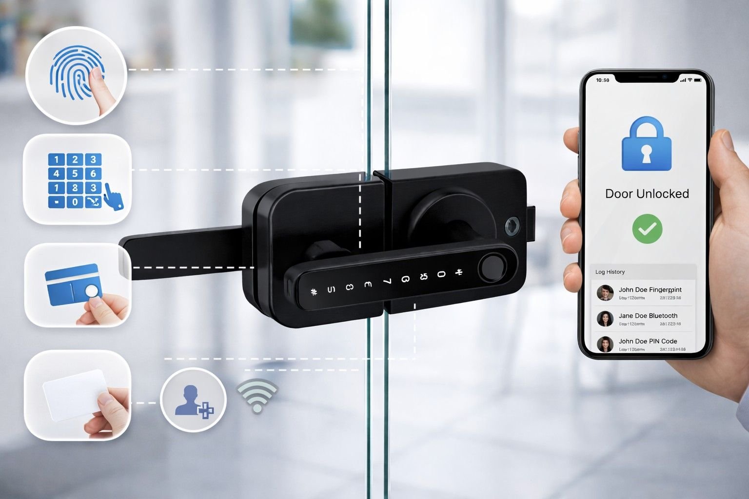 Zamki do drzwi szklanych